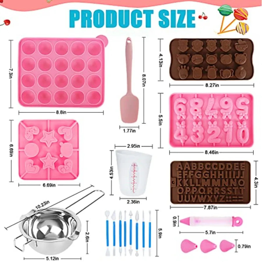 Cake Pop Maker Kit 618Pcs With Silicone Molds And Stand