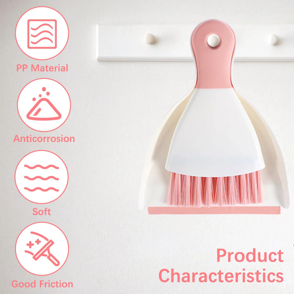 Mini Dustpan And Brush Set Desktop Cleaning Kit For Office Desk