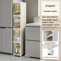 Household bathroom narrow seam storage cabinet, multifunctional foldable with wheels, dust-proof and crevice storage cabinet