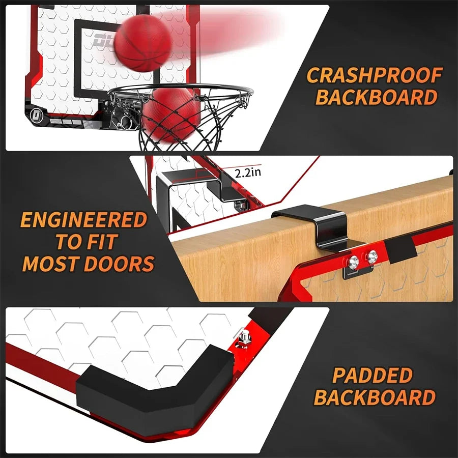 Basketball Hoop Indoor for Kids and Adults, Basketball Hoop for Door with 4 Balls, Indoor Mini Basketball Hoop, Basketball Game