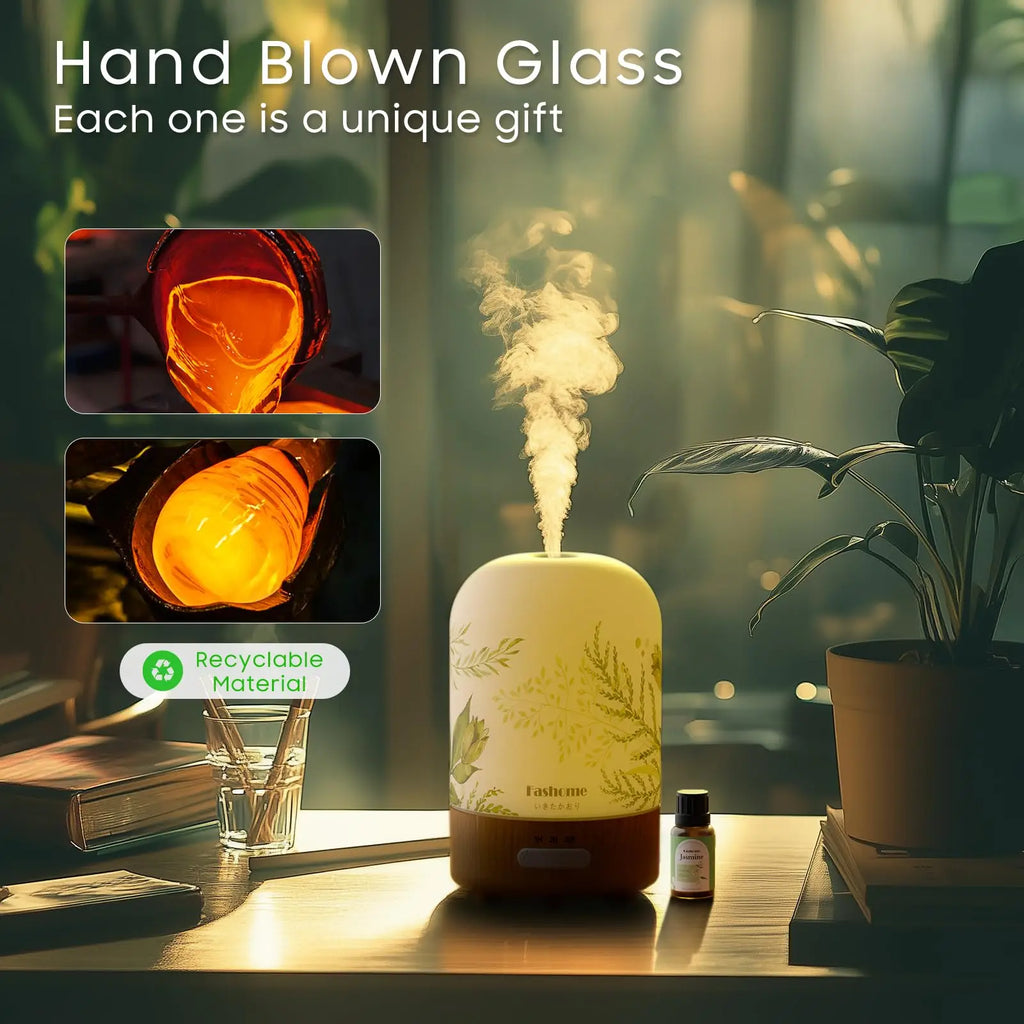 Essential Oil Diffuser Ultrasonic Aromatherapy Humidifier Auto Shut Off Jasmine