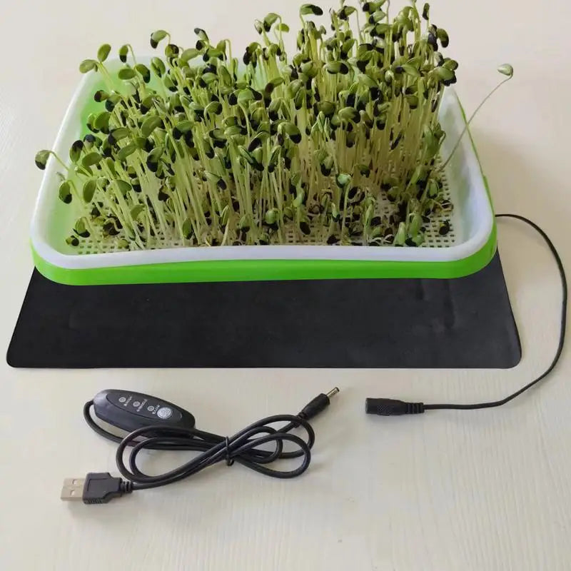 Plant Heat Mat PVC Leather Plant Warming Mat Indoor USB Warm Hydroponics Heating Pad For Indoor Plants Reptiles