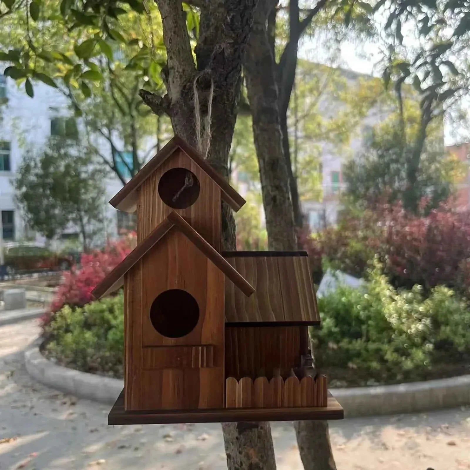 Bird House for Outside Hummingbird Nest Easy Hanging Birdhouse Outdoor Birdhouse Room Wooden, for Outdoor Decor
