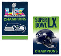 Seattle Seahawks 2 Sided Super Bowl LX Champions Banner