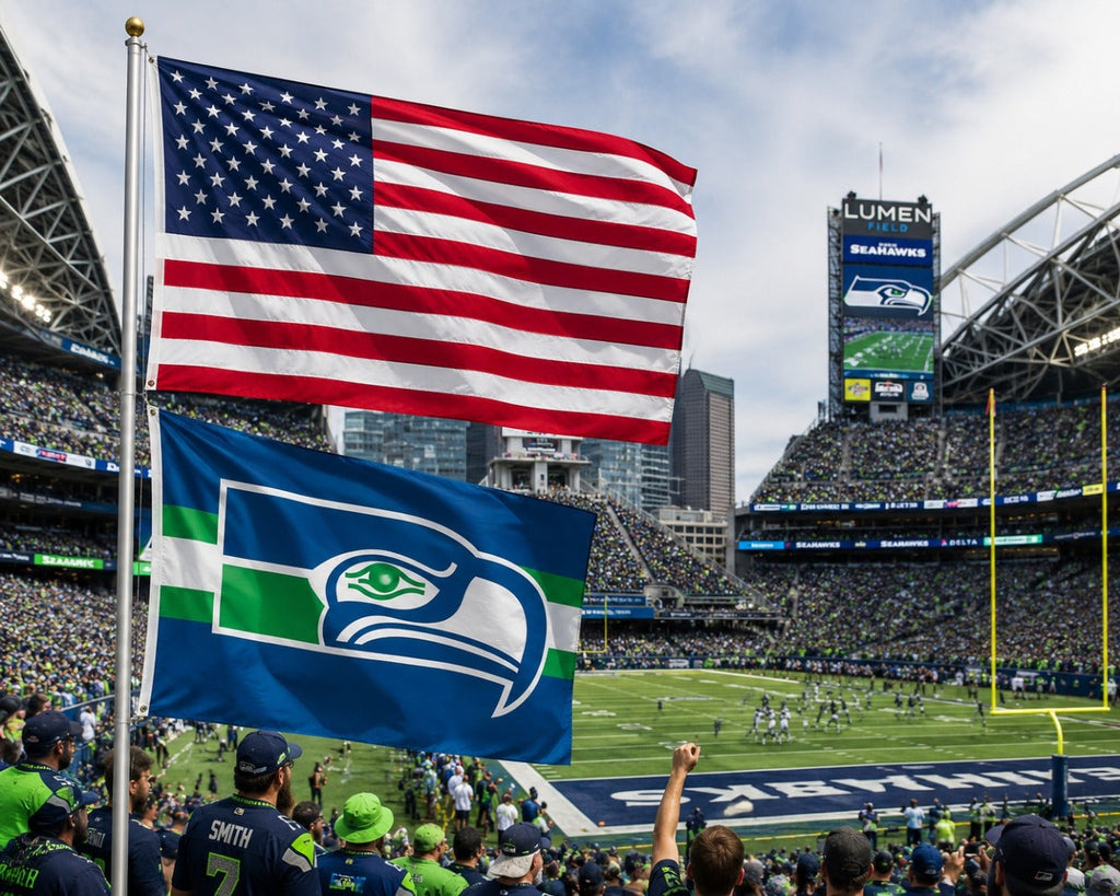 Seattle Seahawks Flag 3x5 Retro Logo