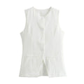 HXAO Woman Vest Outerwears Sleeveless Long Vests For Women Office Casual Women's Suit Vest Autumn Button Black White Vest