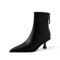 2025 Fashion Women Shoes Ankle Boots Sexy Autumn Winter Pointed Toe High Heels Genuine Leather Casual Black Shoes Size 34-40