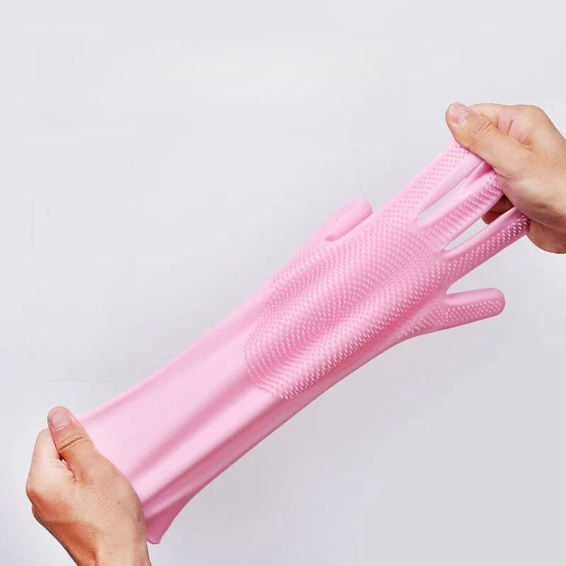 1 Pair Silicone Dishwashing Gloves Multifunctional Household Gloves