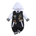 IURNXB Baby Boys Girls Romper Hooded Baseball Long Sleeve Infant Onesie Beach Outfits Newborn Sweatshirt Clothes Jumpsuit 0-18M