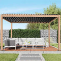 Bioclimatic Motorized Aluminum Pergola - Adjustable Louvered Roof Garden Gazebo