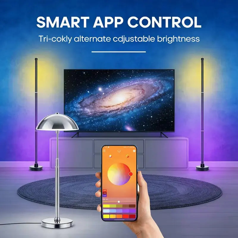 Modern Minimalist RGB Corner Floor Lamp Smart APP Dimmable Ambient Light for Trendy Bedroom And Living Room Decor