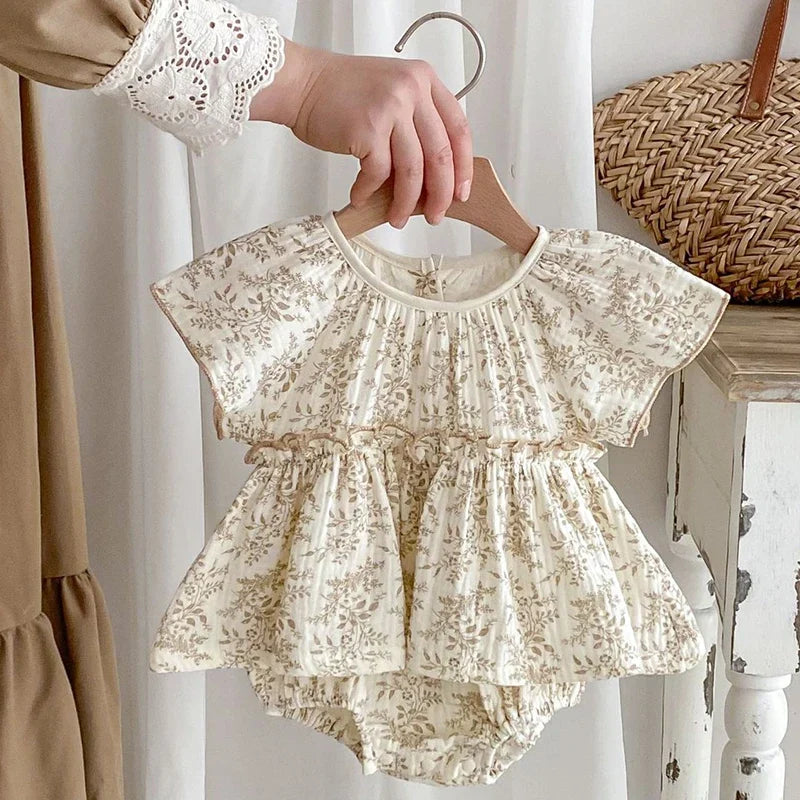 0-24m Baby Clothes Summer Baby Girl Bodysuit Floral New Female Baby
