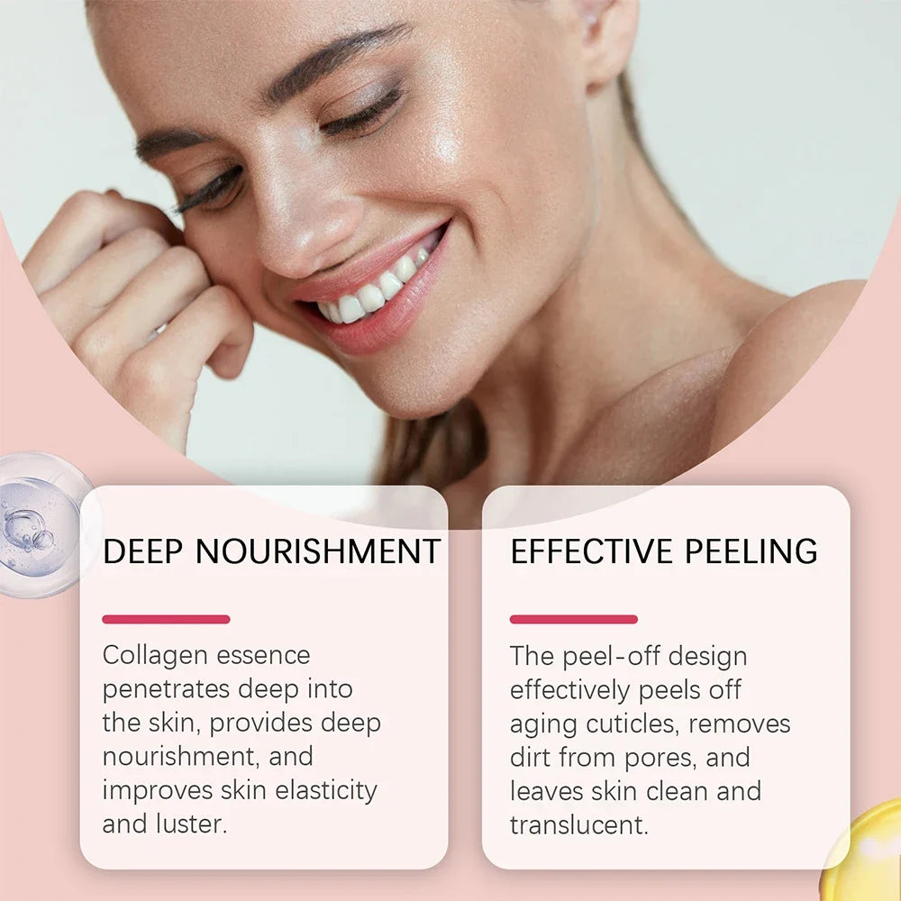 75g Collagen Overnight Wrapping Peel Off Facial Mask, Collagen Night Wrapping Mask Deeply Hydrates Woman Night Care Mask Cream