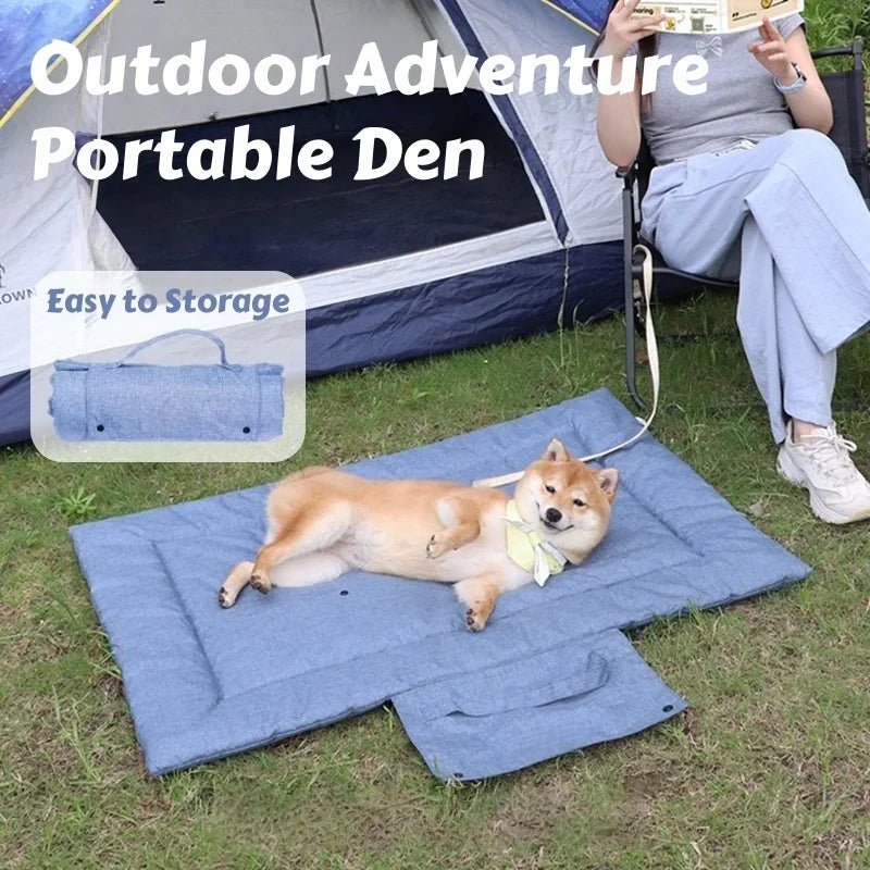 All-Season Portable Pet Bed for Outdoor & Indoor Use: Waterproof, Chew-Resistant  Mat for Dogs and Cats with Easy-Clean Design