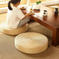 Hot Handmade Woven Natural Straw Round Pouf Tatami Cushion Floor Japanese Style Cushion Home Textile