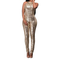 Sequin Off Shoulder O-neck Jumpsuit.