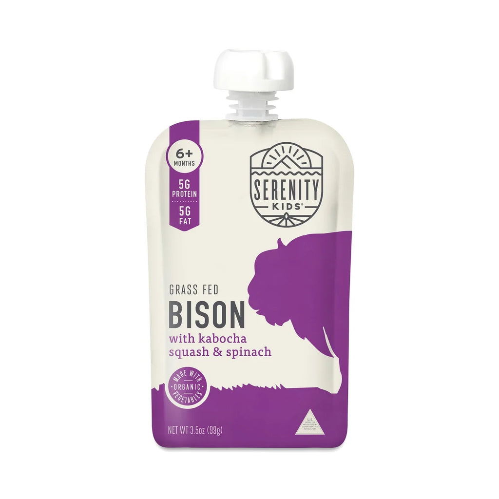 Serenity Kids Bison & Kabocha Squash Puree Pouch, 3.5 oz, Pack of 6