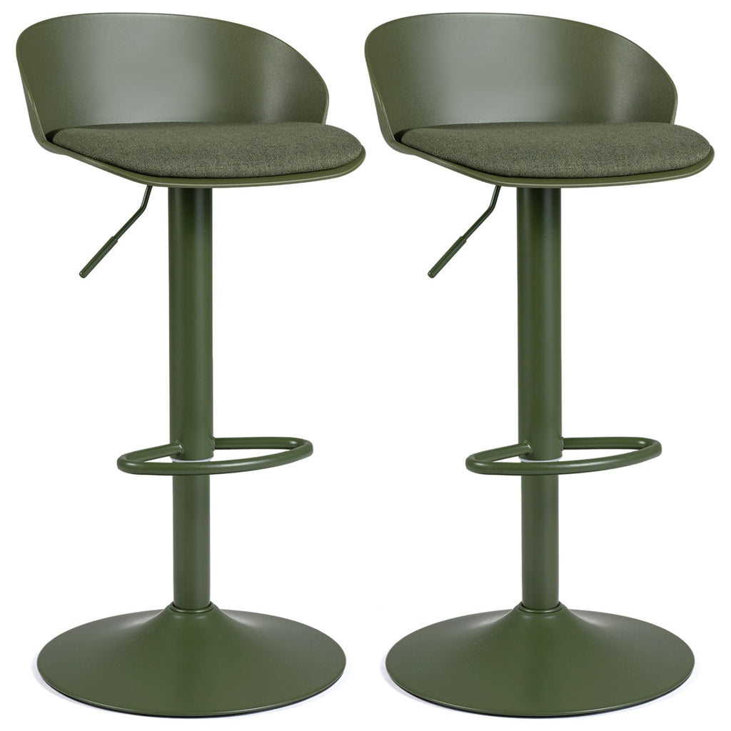 Adjustable Swivel Bar Stools Set of 2 with Back & Footrest