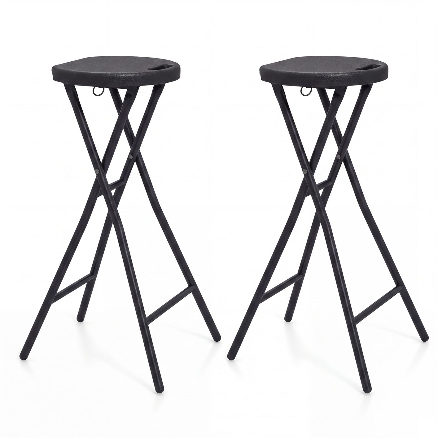 Folding Bar Stool Set of 2 - 27.5" Height with Carry Handle