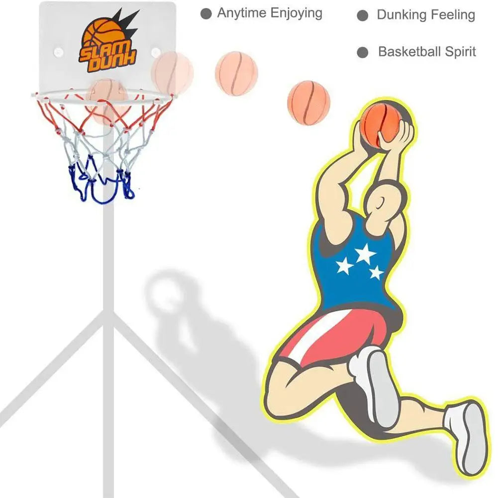 Indoor Basketball Hoop Sports Toy Fan Backboards For Kids Boys Girls Door Room Suction Cup Basketball Hoop Mini Hoop With 2 Ball