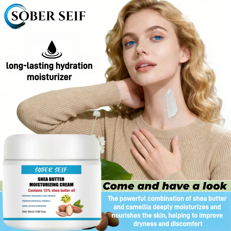 Ceramide Shea Butter Hyaluronic Acid Daily Moisturizing Cream 50ml Deep Hydration Skin Barrier Repair Anti‑Dryness