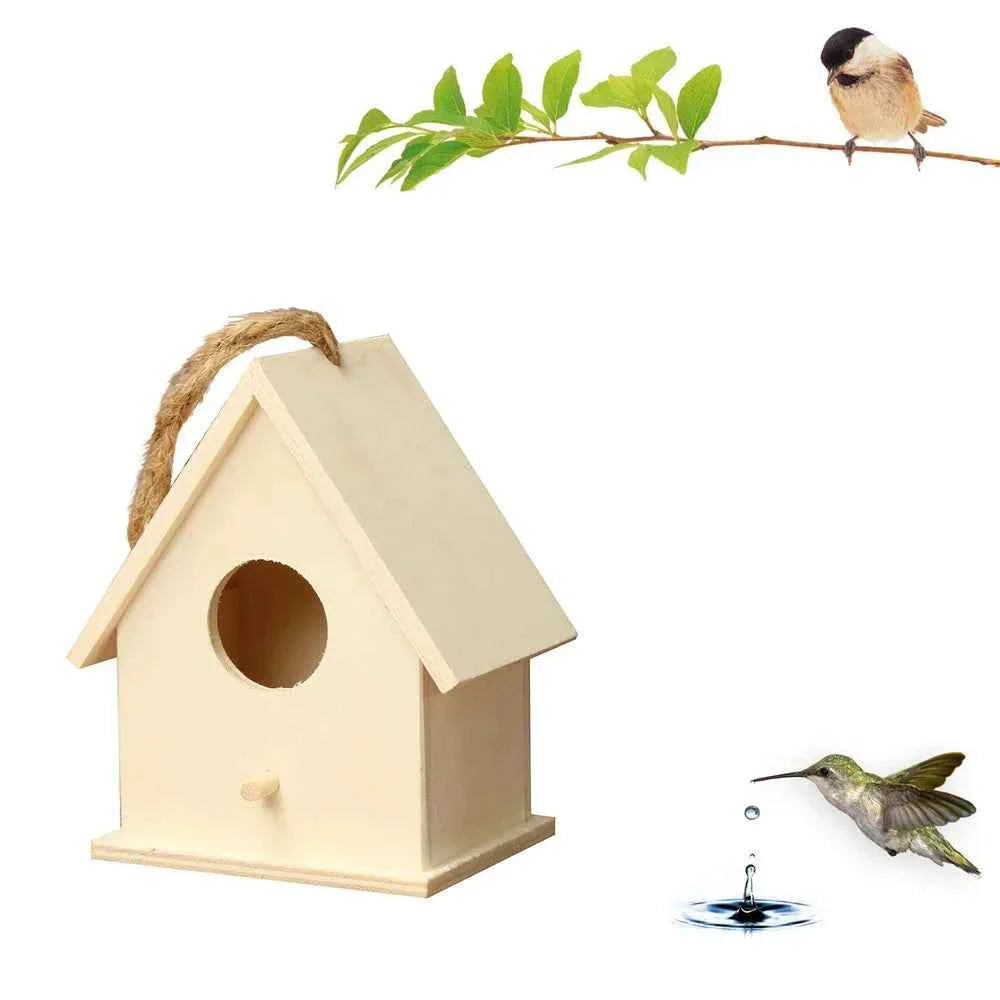 Cage Garden Wooden Bird Outdoor Hanging Bird Nest Birdhouse Accessories Box Garden Pet Yard Cages Bird Decoration Creativity