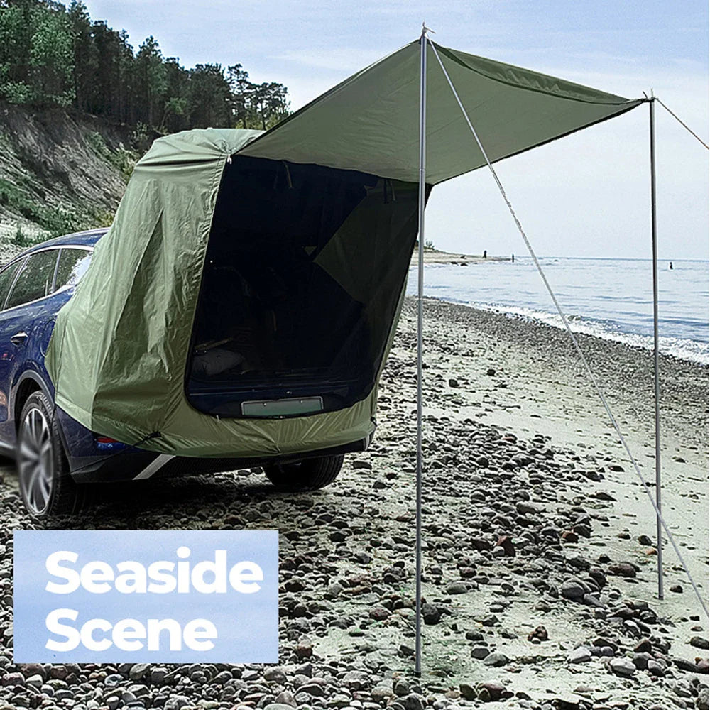 Outdoor Car Rear Tent With Canopy Rainproof For Picnics