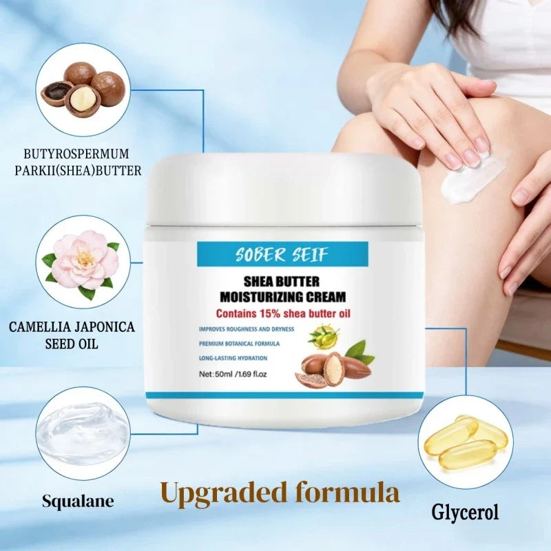 Ceramide Shea Butter Hyaluronic Acid Daily Moisturizing Cream 50ml Deep Hydration Skin Barrier Repair Anti‑Dryness