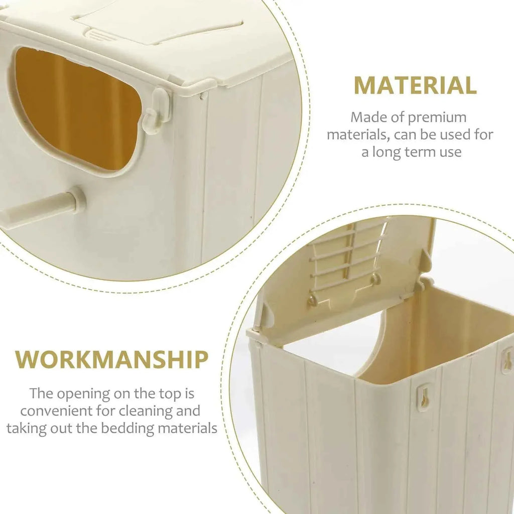 Bird Breeding Nest Plastic House for Parakeets Love Birds Parrots Easy Clean Hinged Cover Yellow Tone Nesting Box Bird Cage