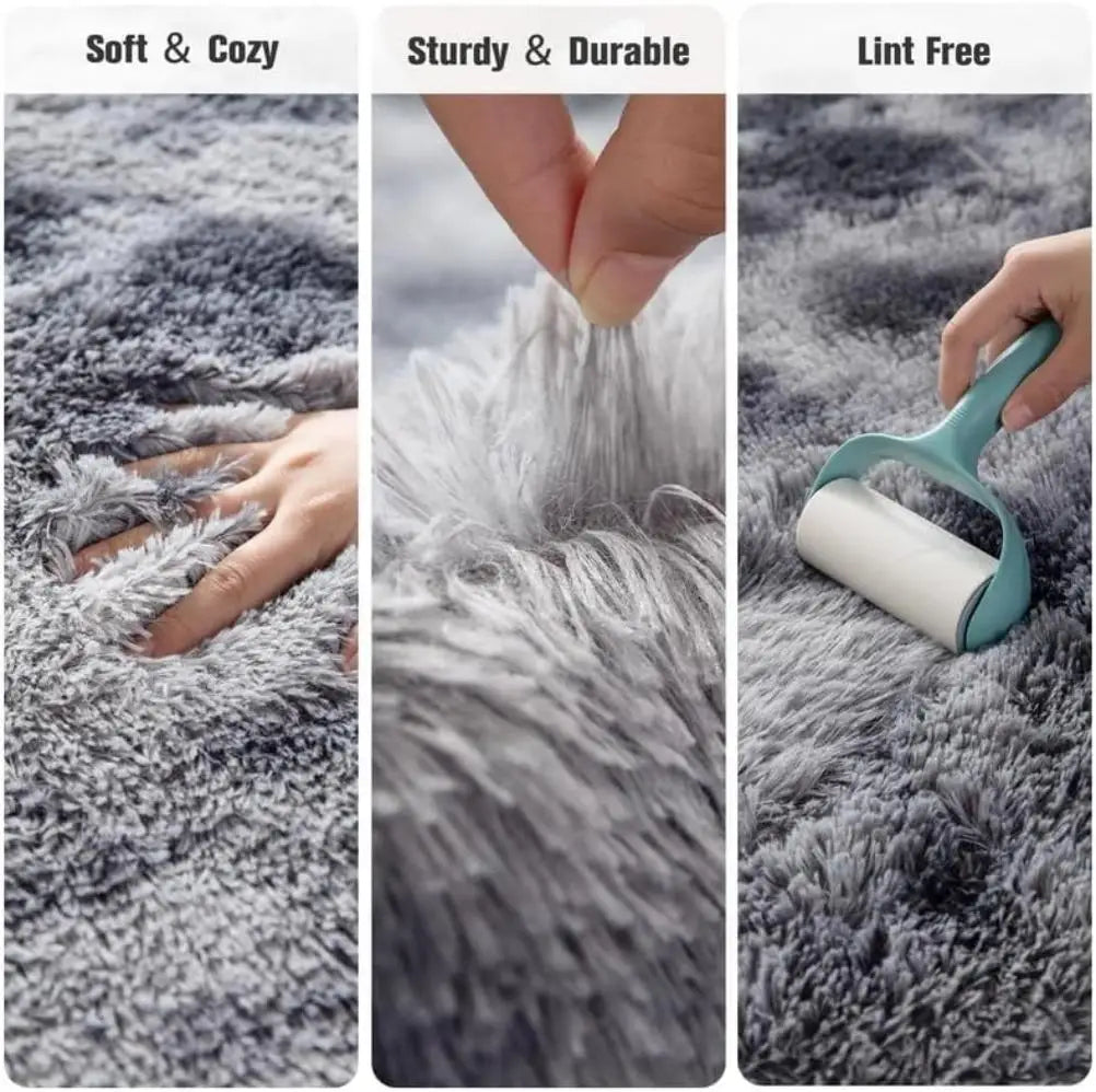 VIKAMA Modern Tie-Dye Plush Carpet, Soft Living Room Bedroom Mat, Children's Room Non-Slip Mat, Home Decoration