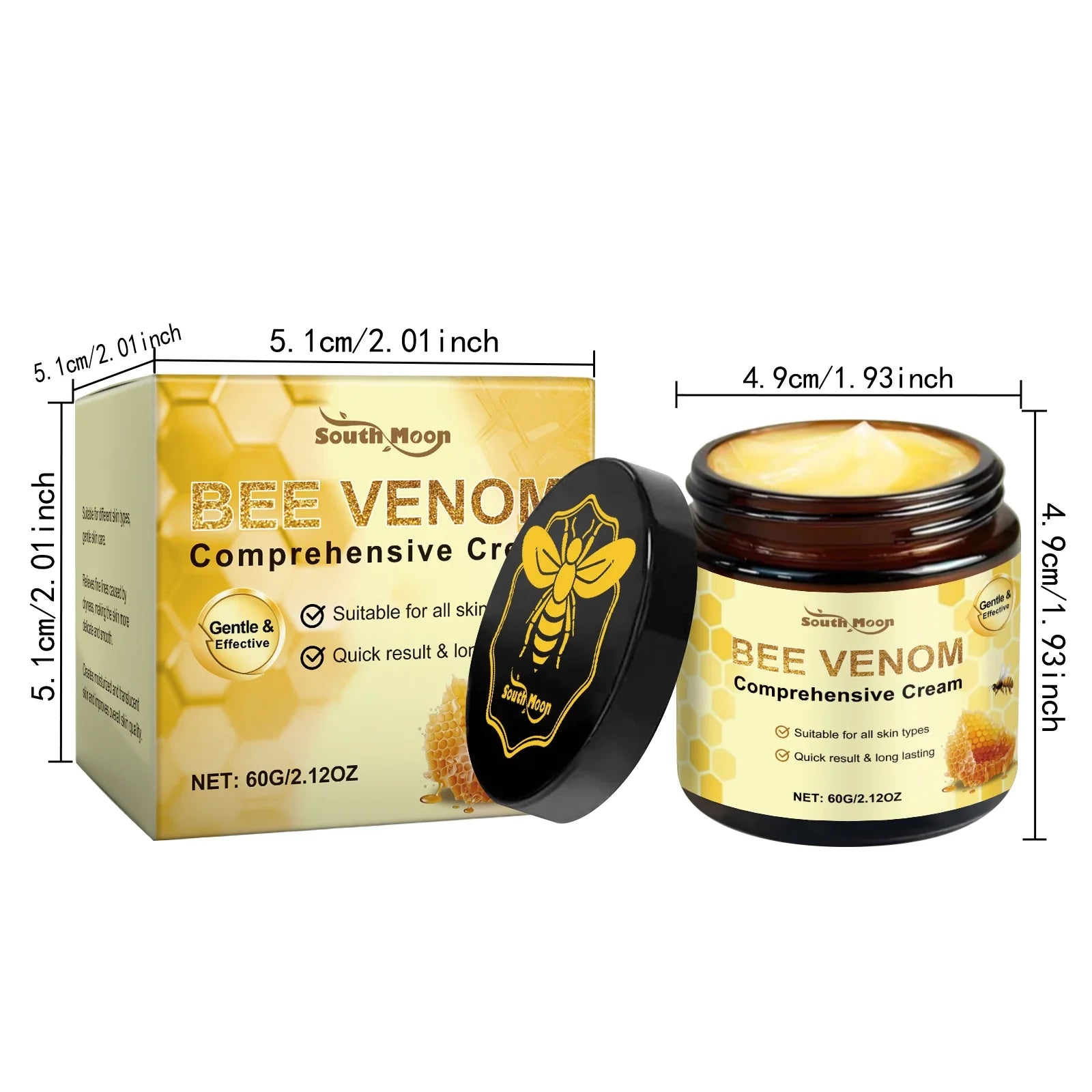 Bee Venom Skin Moisturizer Nourish Dryness Skin Anti Cellulite Firming Brightening Smoothing Body & Face Care Creams Non-Greasy