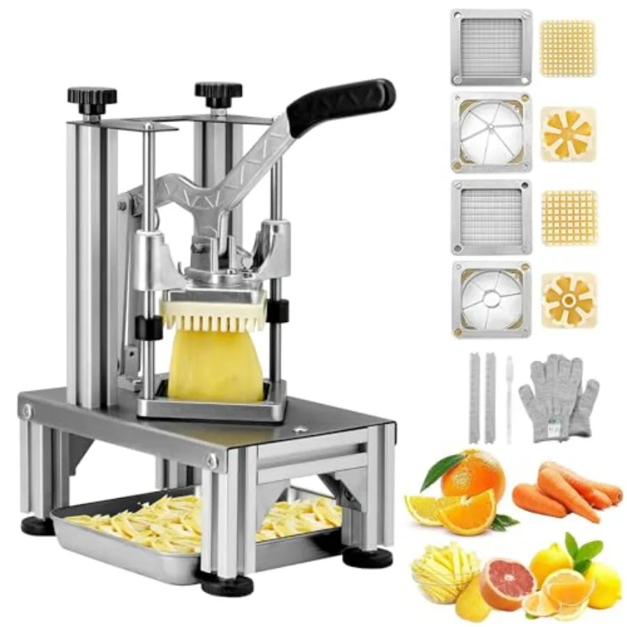 Commercial French Fry Cutter With Replacement Blades And Dicer