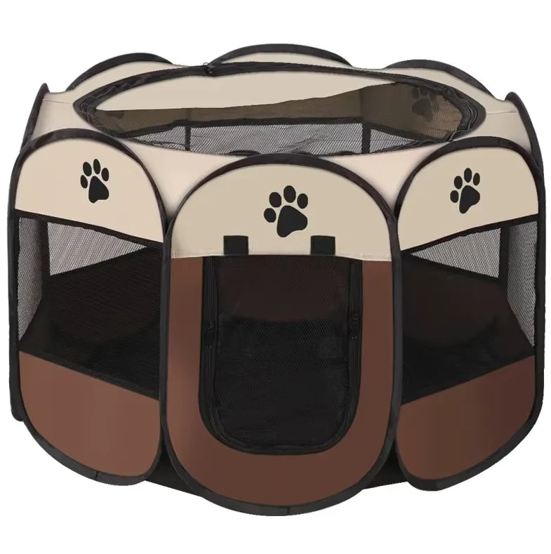 Foldable Pet Tent Kennel Cat Delivery Room Octagonal Fence Puppy Shelter Detachable Summer Pet Tent Outdoor Cat Cage Dog Fences