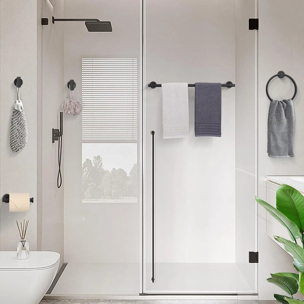 5-Piece Bath Hardware Set Brushed Finish Stainless Steel