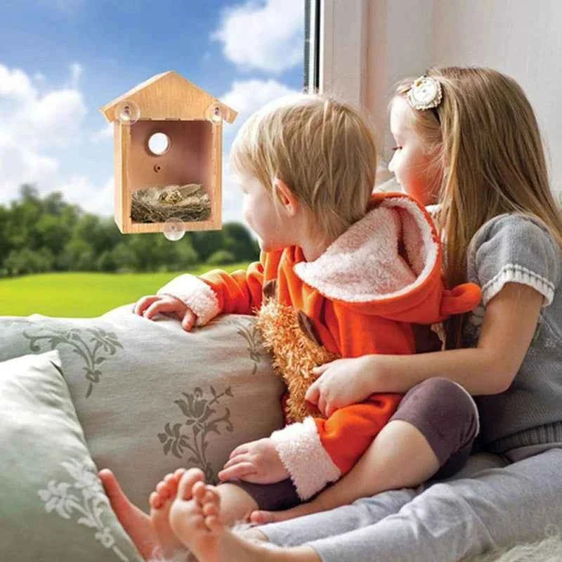 Bird House with Strong Suction Cup for Outside See Through Plastic Birdhouse Outdoors Bird Nest for Garden Window