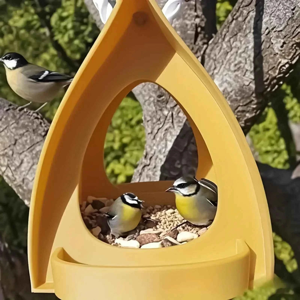 House Bird Feeder Open Design Decorative Station Hut Shape Hangable Mounted Small Hummingbird Feeder for Outside Garden Winter