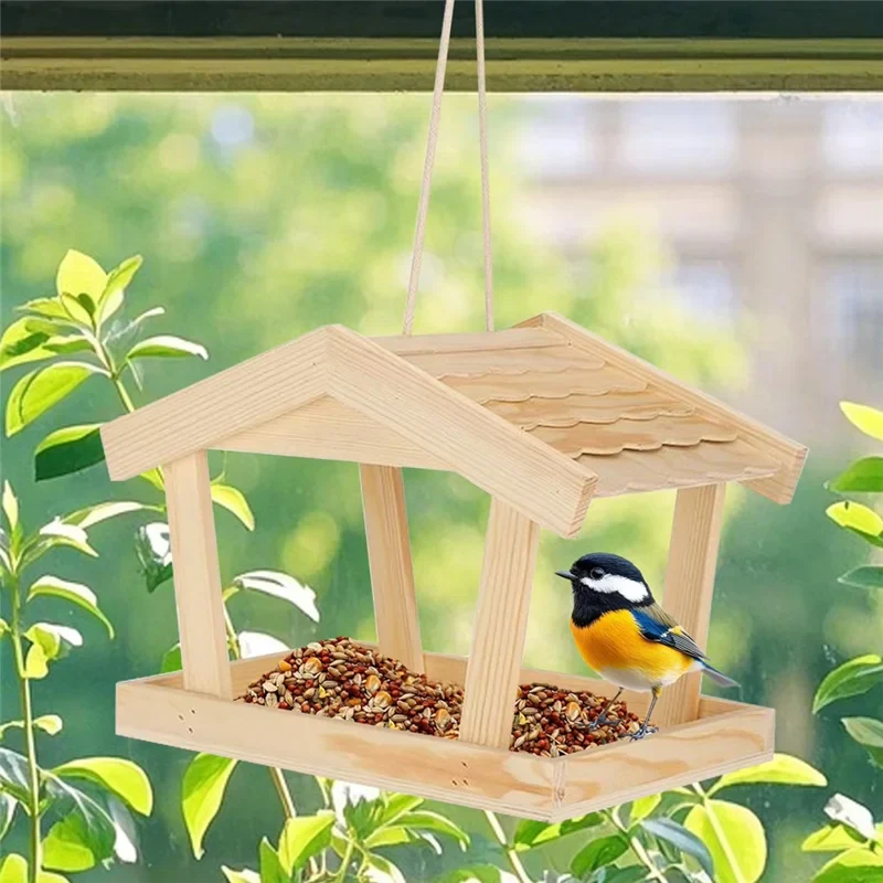 B84B-Feeding Station For Birds Outdoor Bird Feeder House Pet Supplies Rustic Hummingbird Feeders For Yard Patio Porch Pathway