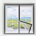 zipper opening style window anti mosquito White mesh with black edging door curtain with multiple sizes, thin mesh invisible gla