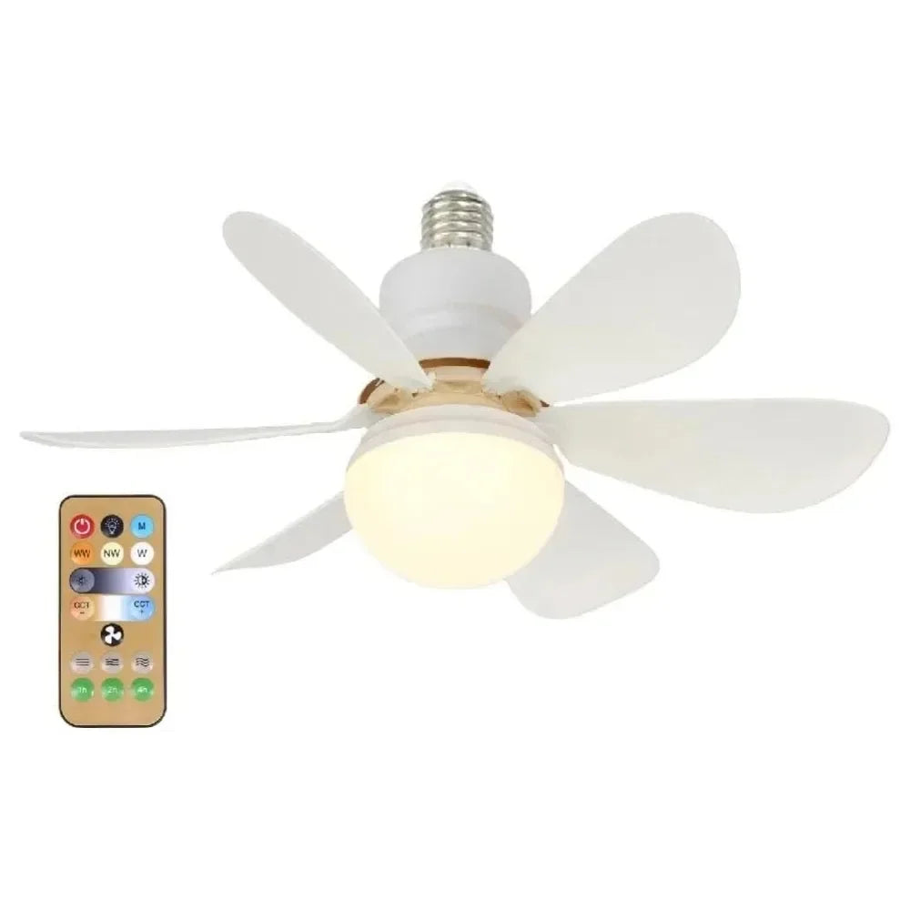 Ceiling Fan with Light with Remote Control E27 LED Ceiling Fan Lamps for Room Living Room Bedroom Kitchen Home Use