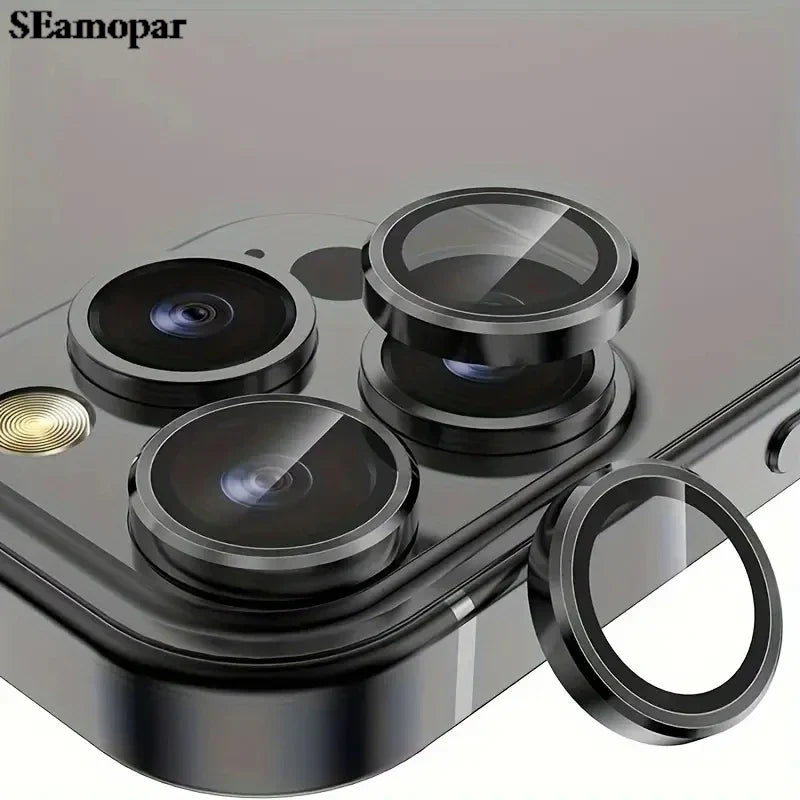 Lens Tempered Glass Protector For IPhone 16 15 14 Plus For 13 Mini For IP 13 14 15 16 Pro Max on Lens Cover Film Black Silvery