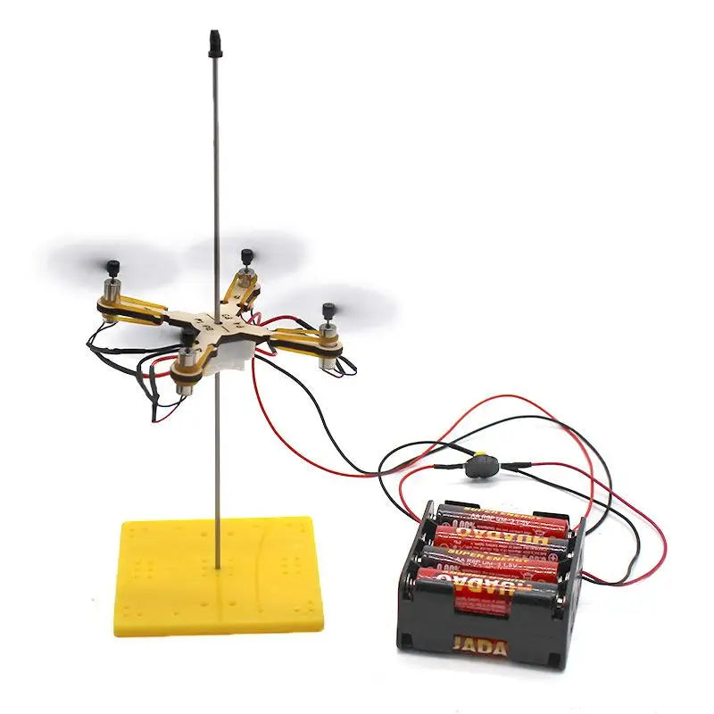 4-Leaf DIY Drone Model Set: Technology Physics Teaching Tool, Children's Science Toy, Helicopter Puzzle Game