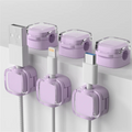 Transparent multi-color data cable fixed hook adhesive magnetic cable organizer