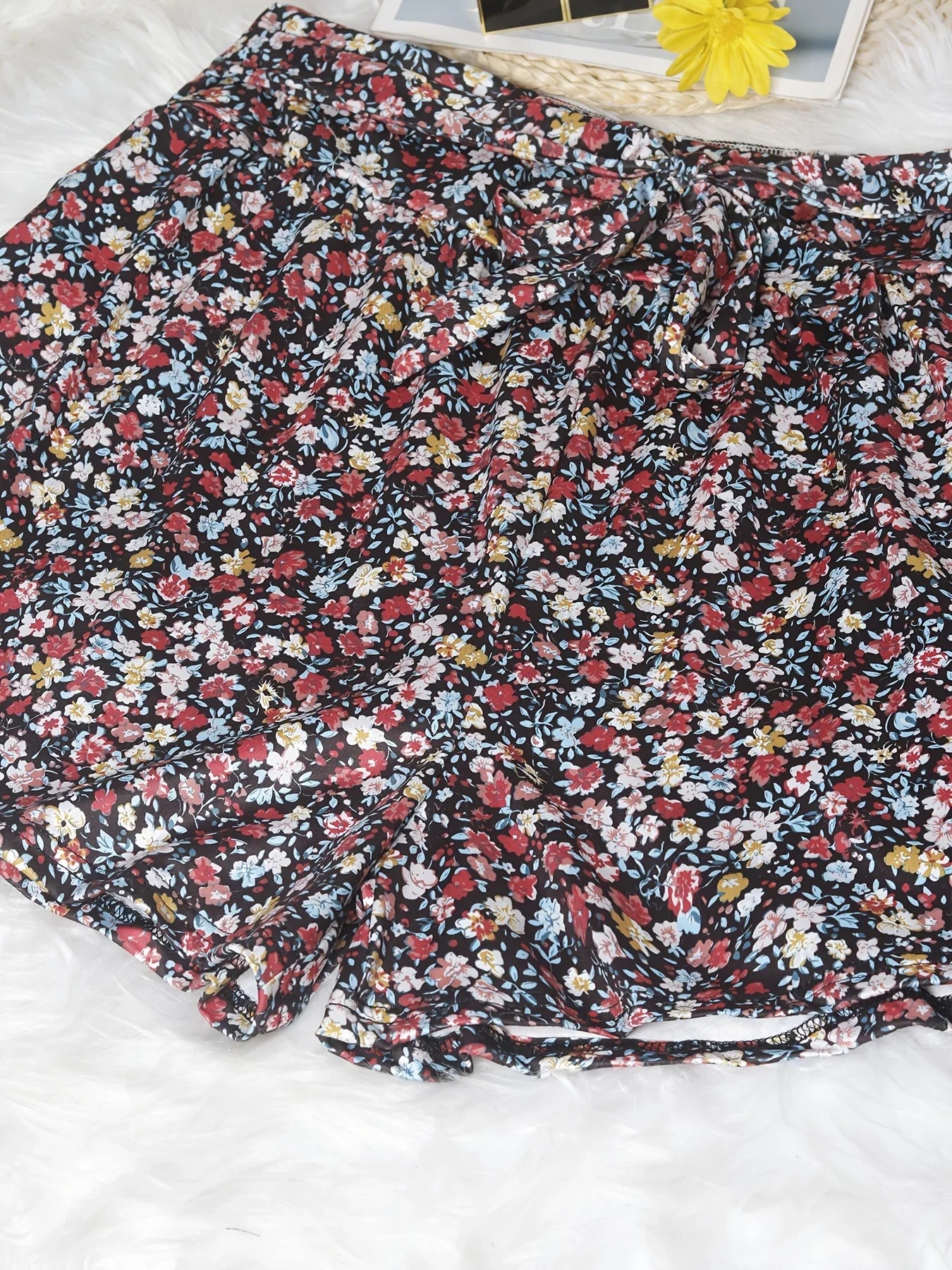 Plus Size Women's Skort Floral Print High Waist A-Line Summer Fashion Lightweight Casual Comfortable Flowy Design Breathable Fab