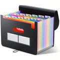 Expanding File Folder 12 Pockets A4 Size Filing Folder Organizer Large Capacity Portable Accordian File Box for Classroom Office
