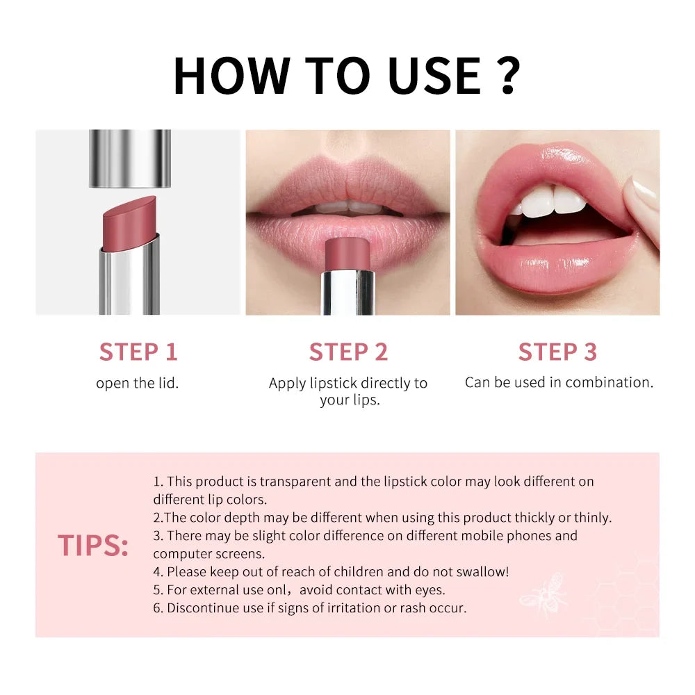 Lakerain Nearly Lipstick Lip Balm Natural Color Creamy Texture Long Lasting Moisturizing  Nourishing Lip Care Gloss Cosmetic