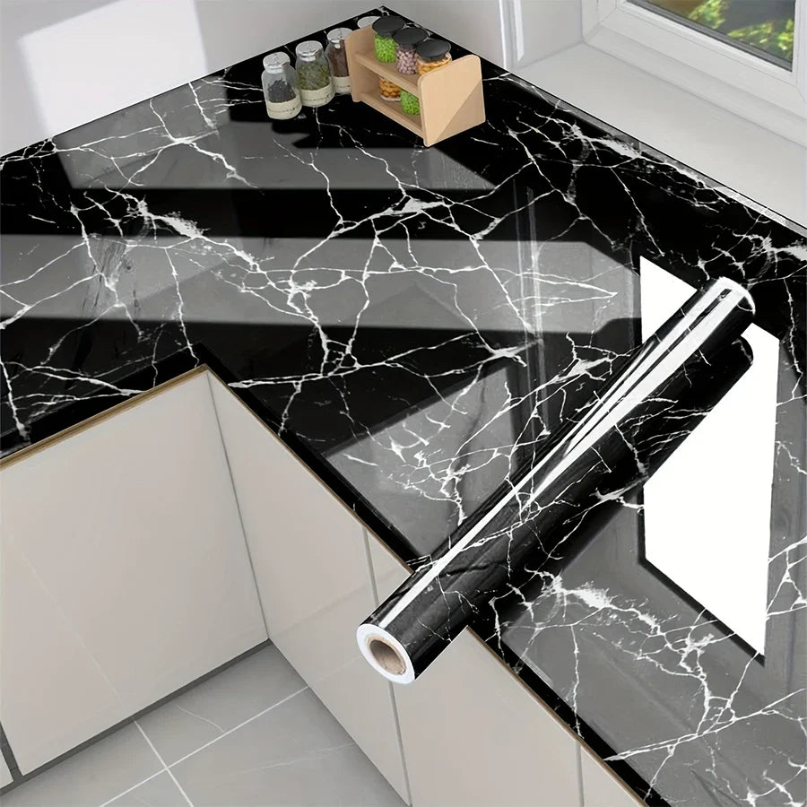 40cm Marble Self Adhesive Wallpaper Vinyl Contact paper PVC Waterproof Wall Stickers For Kitchen Decorative Film Home Decor
