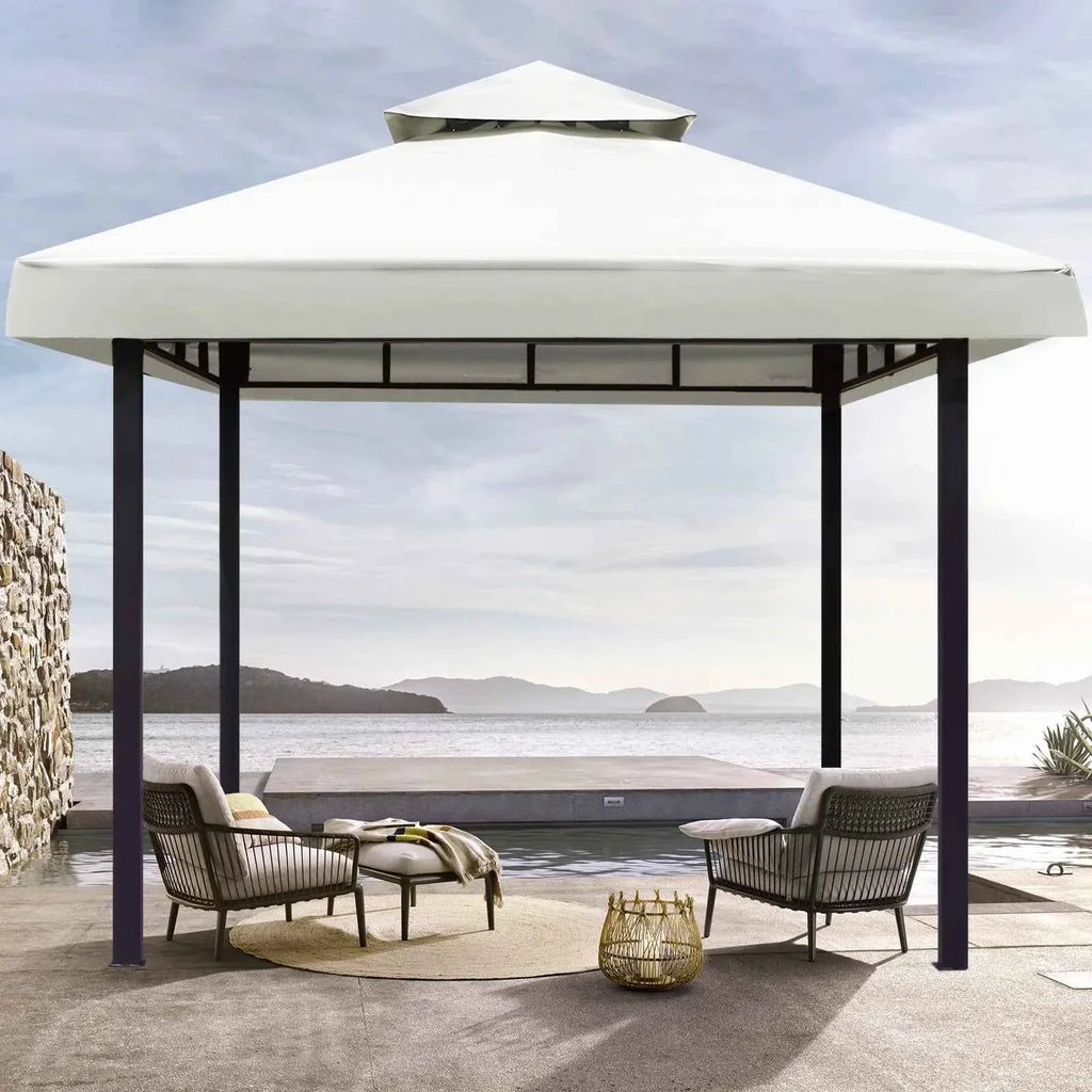 Grill Gazebo Replacement Canopy Roof, Outdoor BBQ Gazebo Top, Double Tiered Shelter Cover Roof ,for Yard Patio Garden Sunshade