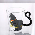 JUSTINLAU 3D Cat Tail Coffee Mug 250ml High Borosilicate Glass Heat-resistant Water Cups Home Breakfast Milk Cup for Cat lover