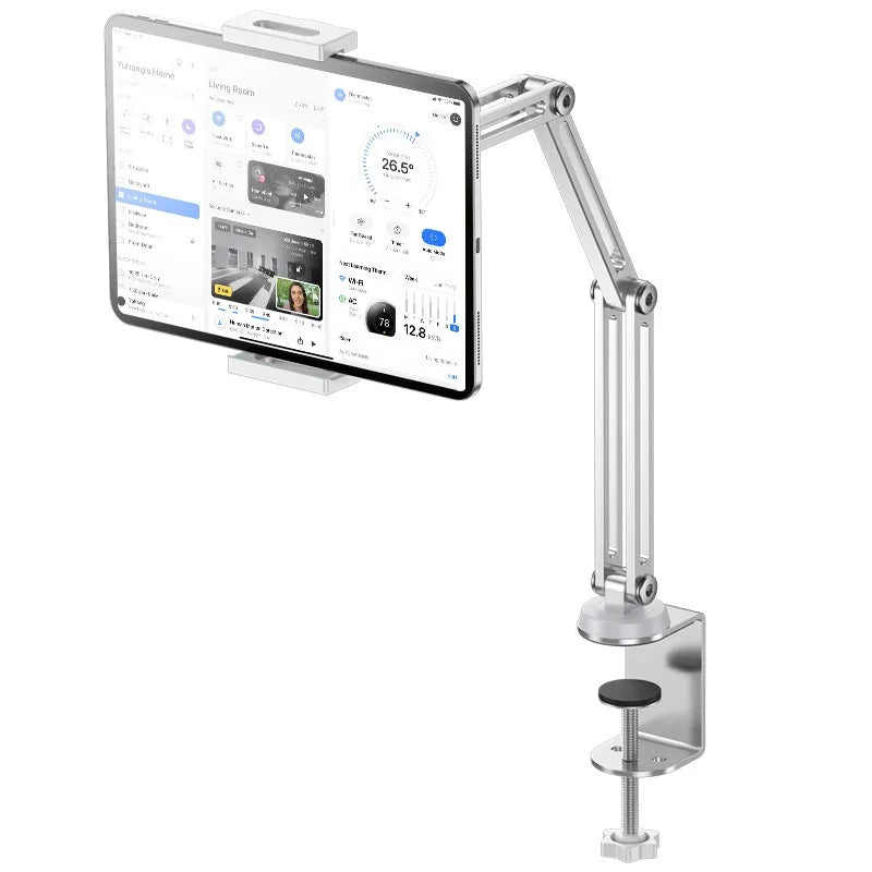 Magnetic Tablet Stand Holder for Desk, Adjustable Tablet Stand with Clamp Mount, 360° Rotation Aluminum Tablet Stand Compatible