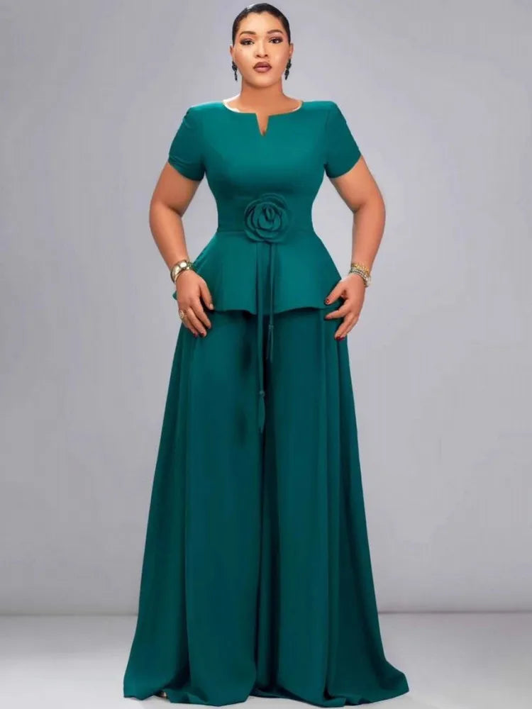 2 Piece Women Sets New Arrival L-4XL Plus Size Matching Sets Big Size 3XL Two Pieces Sets Top And Pants Suits Outfits Clothing